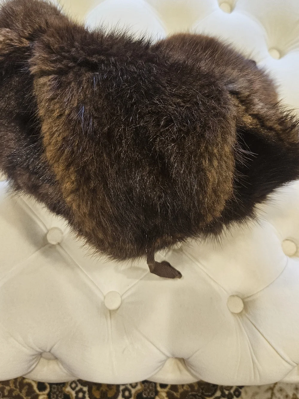 Geunine Fur Man's Winter Hat, Vintage, Brown Color